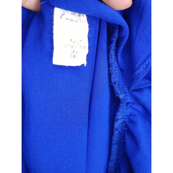 Boutique Flowing Blue Ruffled Kaftan Dress With V-Neck & Tie Back High Low - Picture 6 of 11